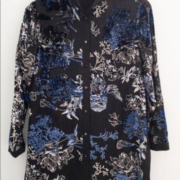 New MISOOK size 2X drama velvet tunic top - Picture 6 of 15